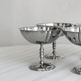 6 stainless steel footed bowls