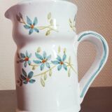 Pitcher ceramic décor blue flowers