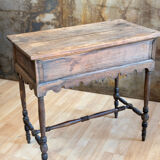 Raw wood console with drawers