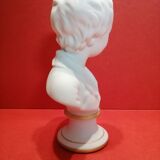 Small bust young boy in biscuit Tharaud Limoges