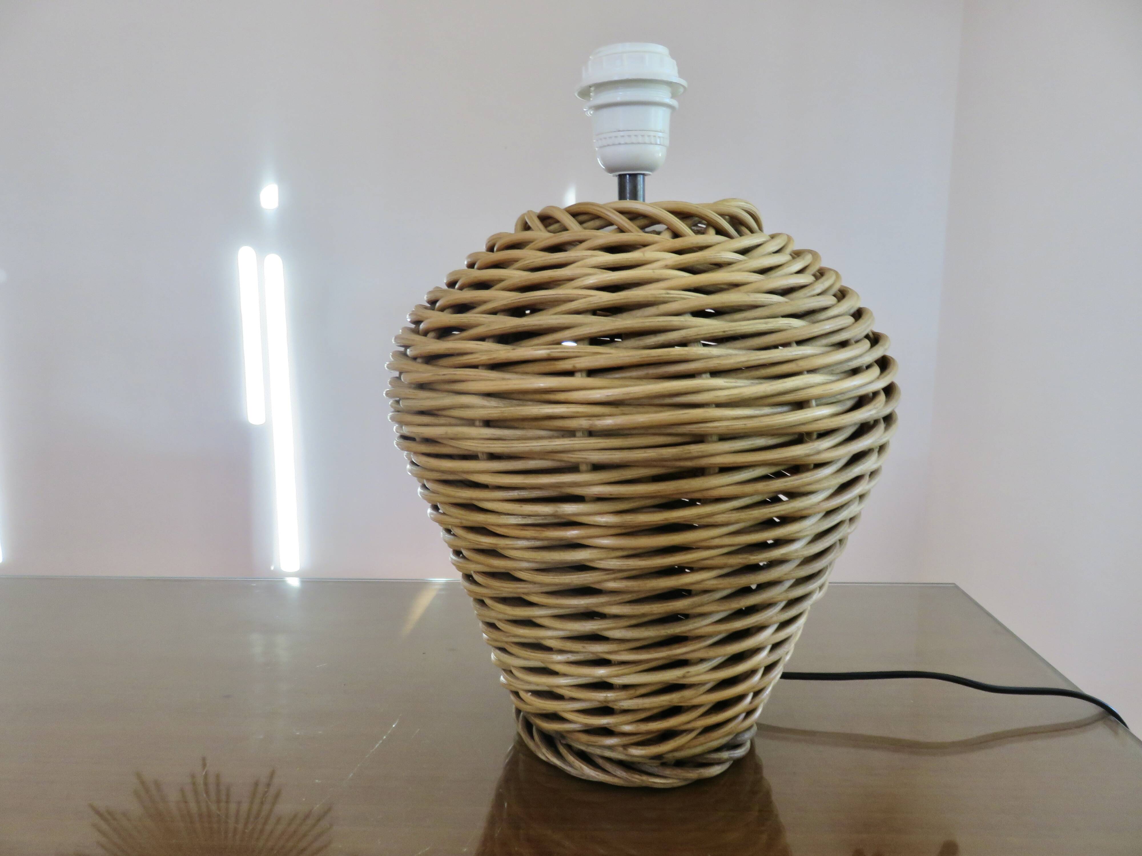 Natural rattan lamp 1970