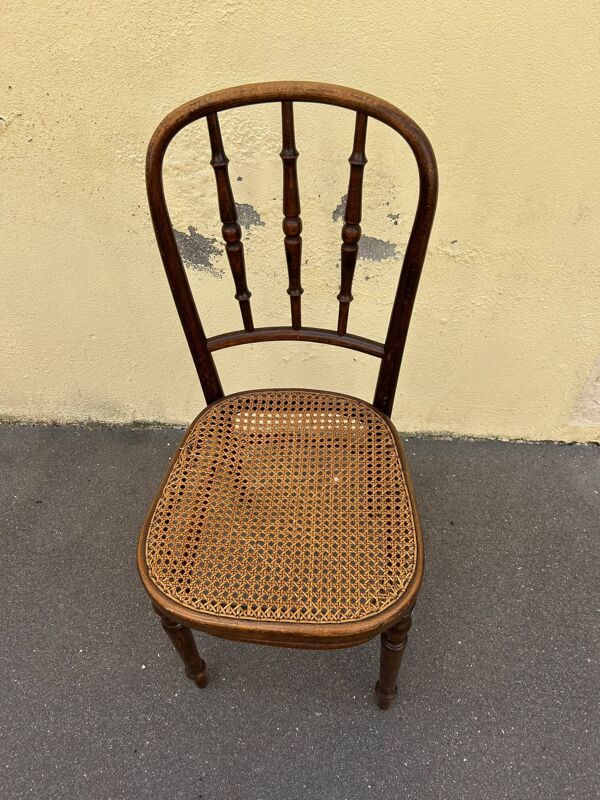 chaise cannée en bois courbé  Fischel