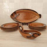 Sarreguemines 12-piece earthenware fish set