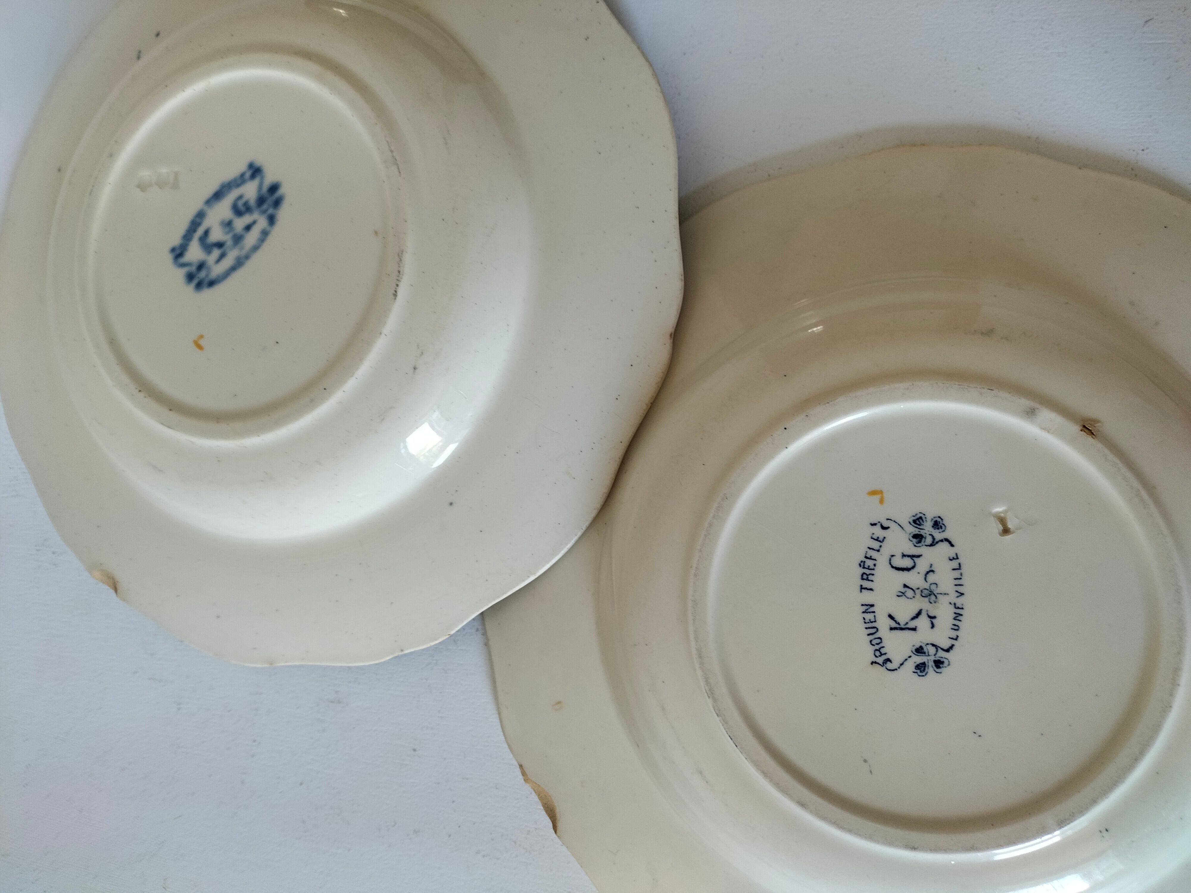 K&G Lunéville "Rouen Clover" plate circa 1880-1900