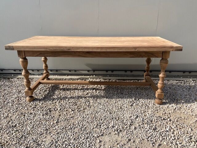 Extendable stripped farmhouse table 300 cm