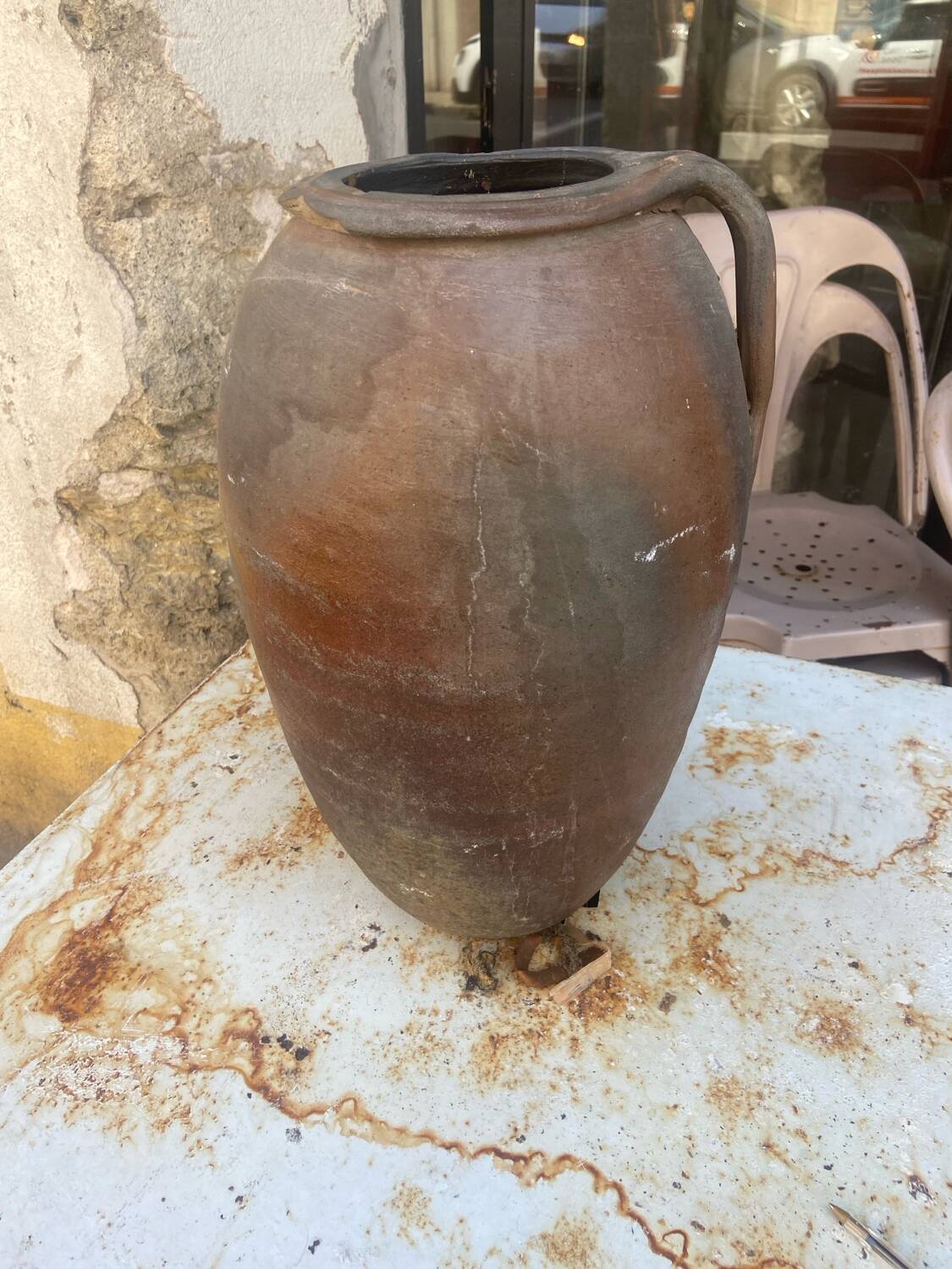 Large old terracotta vase