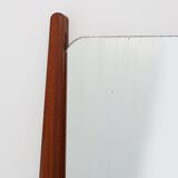 Miroir mural vintage organique scandinave des années 1960 en bois de teck massif