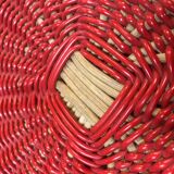 Scoubidou and rattan coffee table
