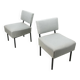 Mid-century Bauhaus Style Easy Chairs in Grey Fabric