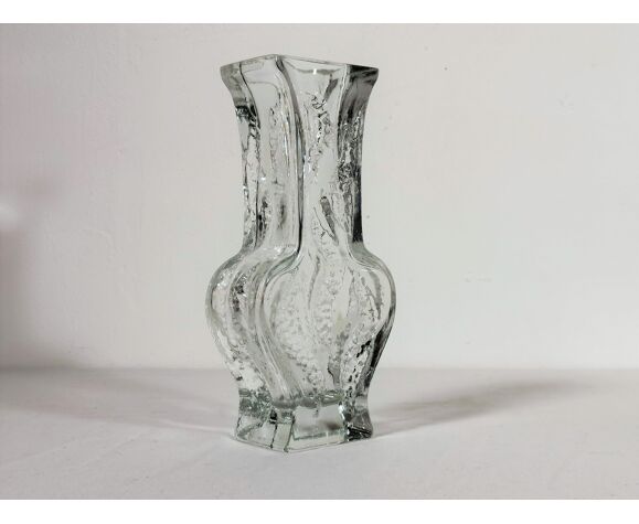 Vase en verre texturé par Ingrid Glashutte années 1970 | Selency