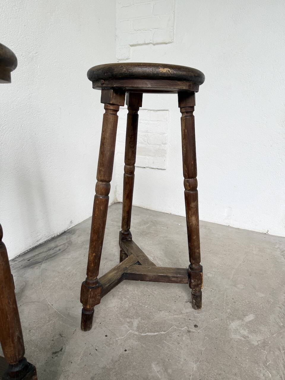 Oak bistro stools 1950