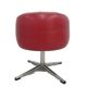 Pouf with storage function, red vinyl, chrome, Germany, 1960s
