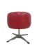 Pouf with storage function, red vinyl, chrome, Germany, 1960s