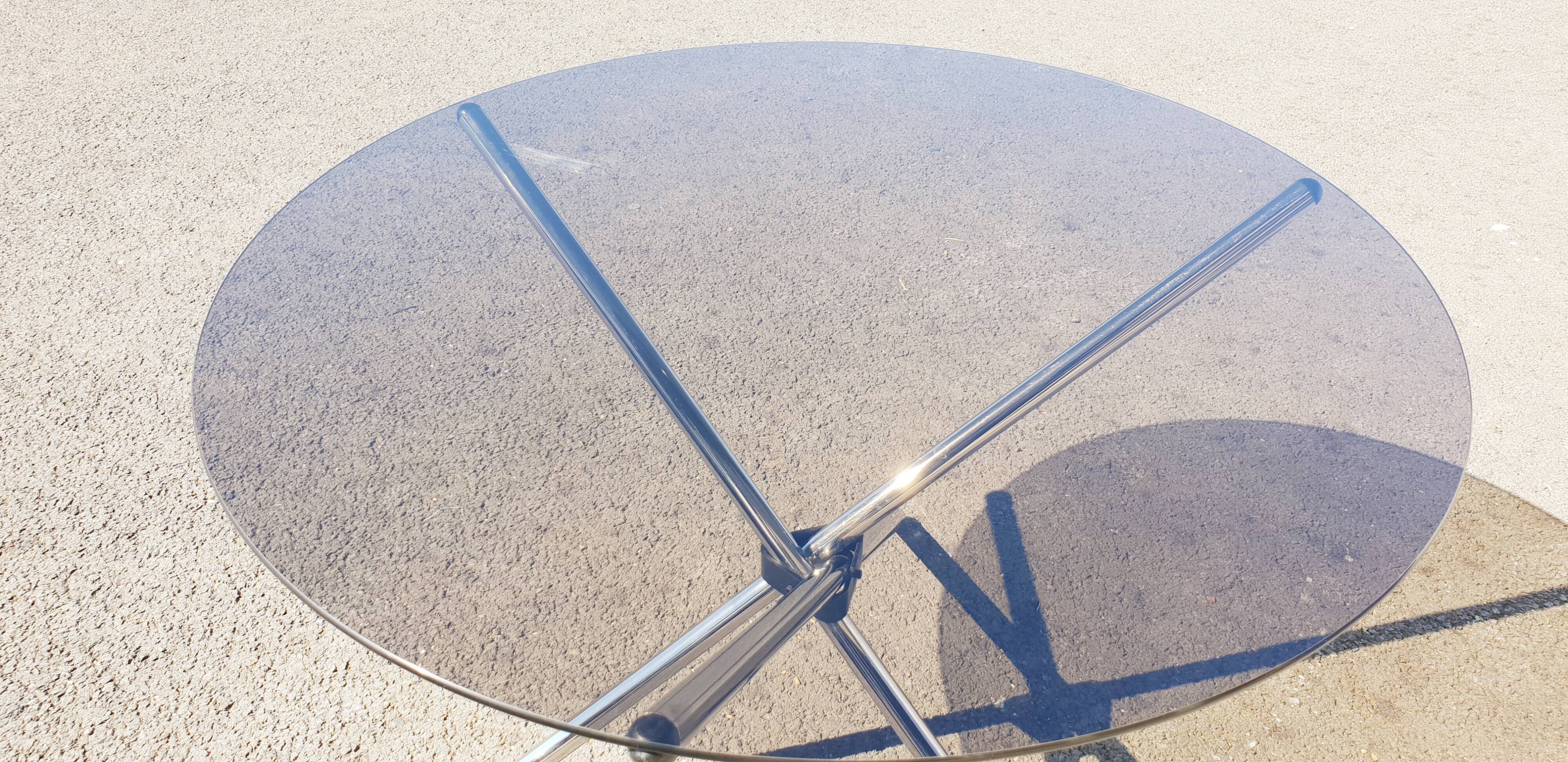 Vintage glass round table