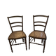 2 chaises d'appoint Napoléon III en noyer et cannage parfait –