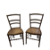 2 chaises d'appoint Napoléon III en noyer et cannage parfait –