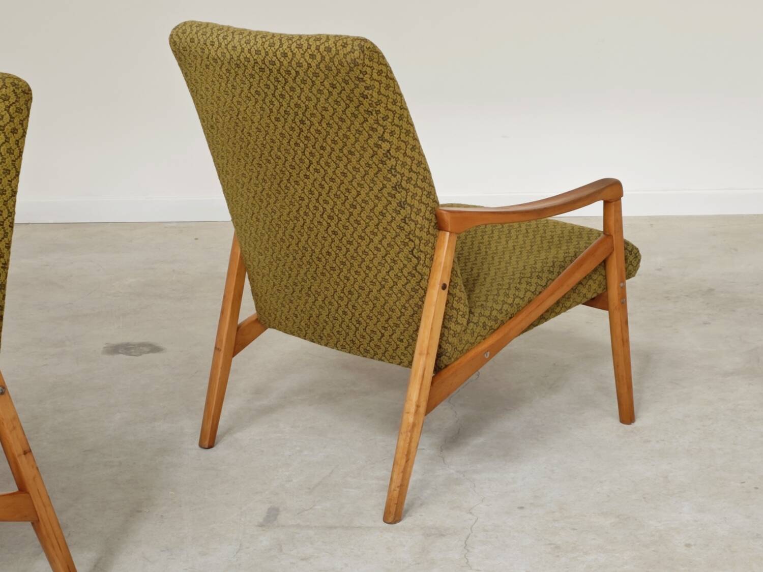 Pair of light green armchairs by Jiri Jiroutek for Interier Praha, 1960