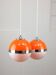 Space Age Italian Orange Pendant Lamps, Set of 2