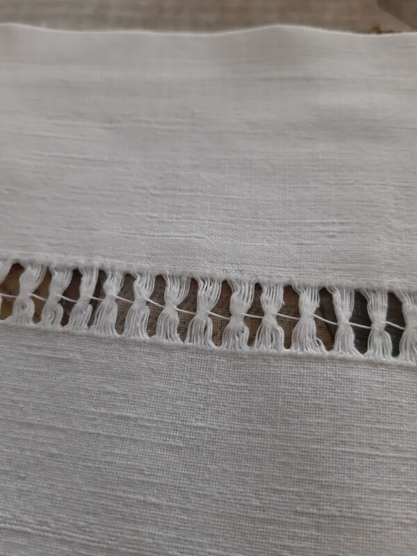 Old linen yarn embroidered and monogrammed