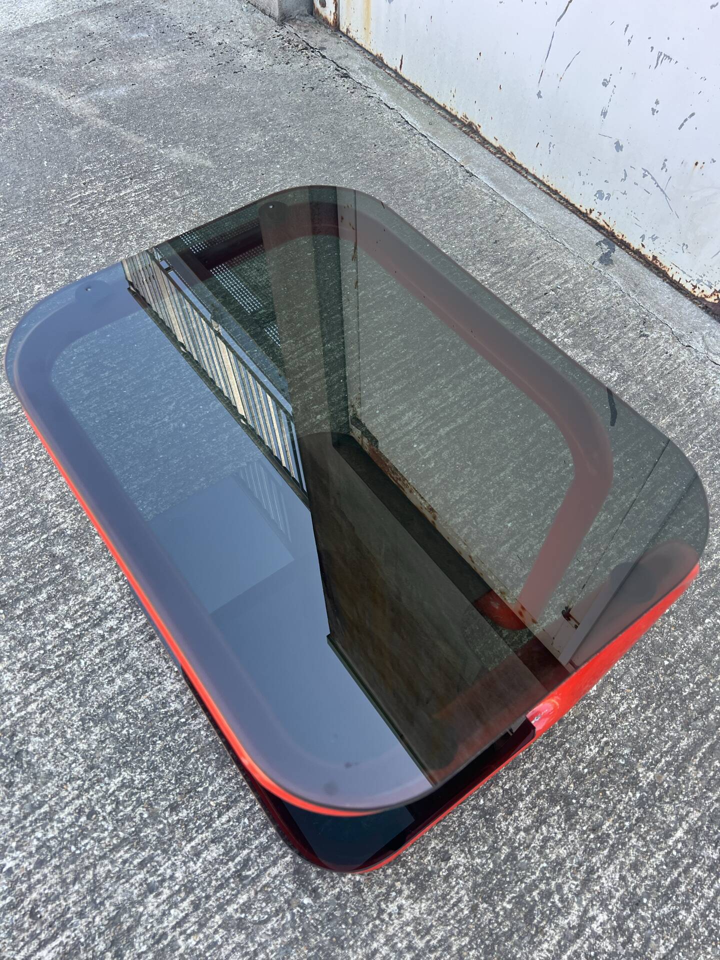 tubular and glass side table from the 1980s