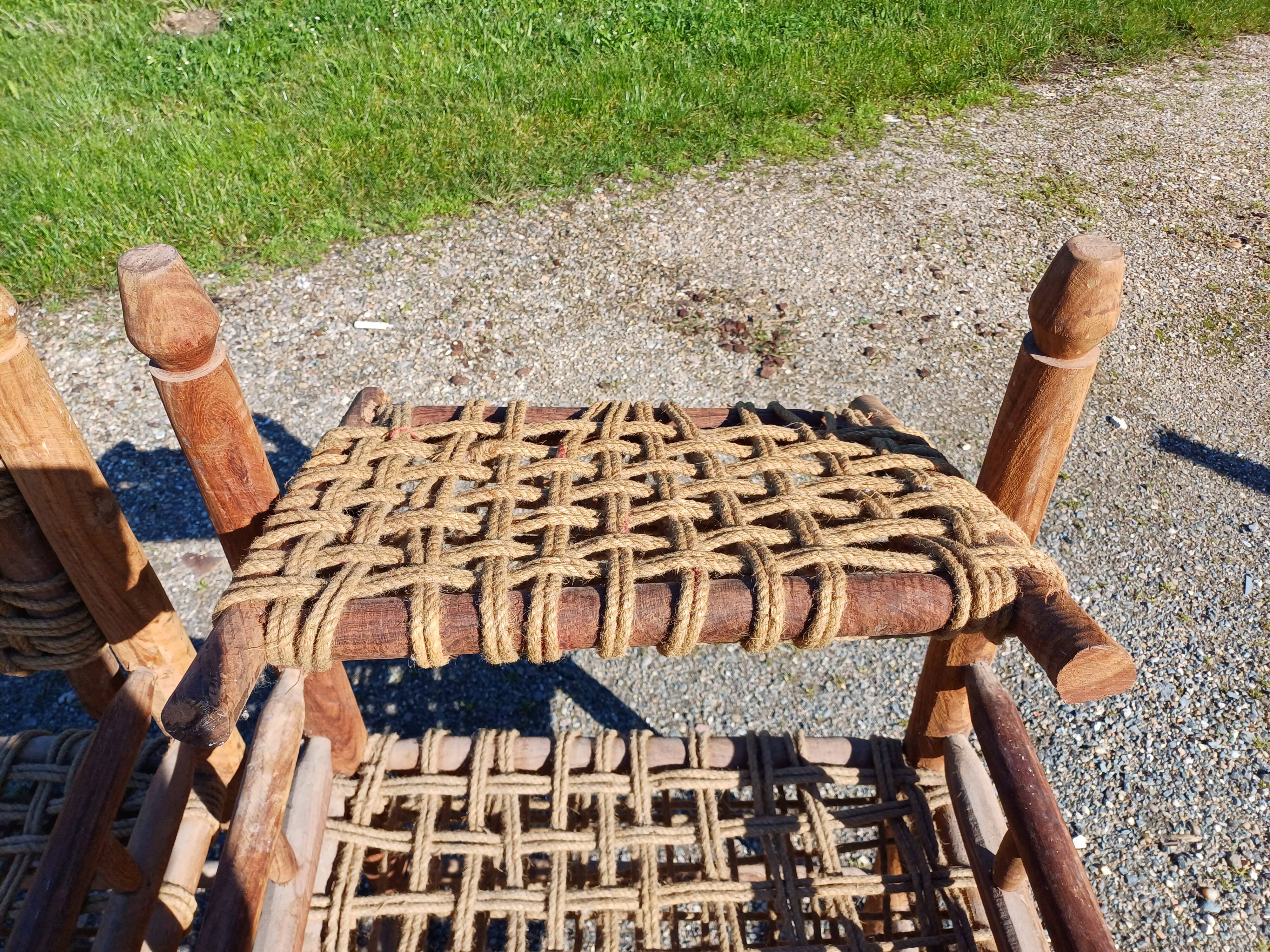 Wood and Rope Armchairs