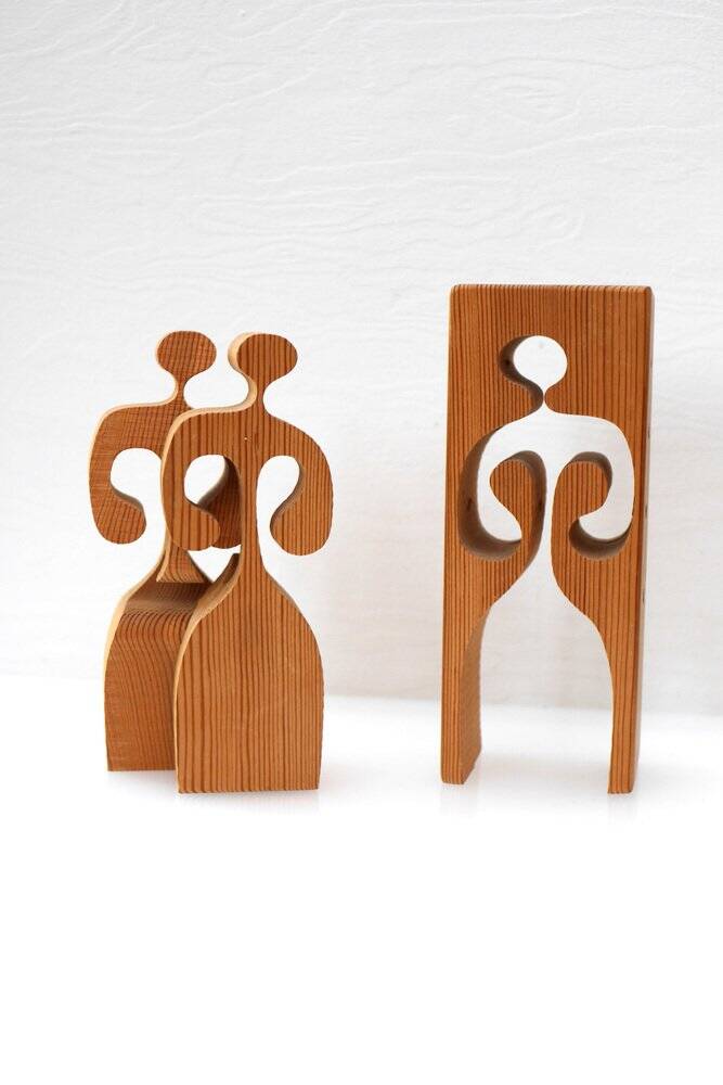 Puzzle in wood sculpture by Gunnar Kanevad for Gamla Linköping, Sweden, 1962.