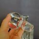 Whisky decanter square bottle in molded crystal