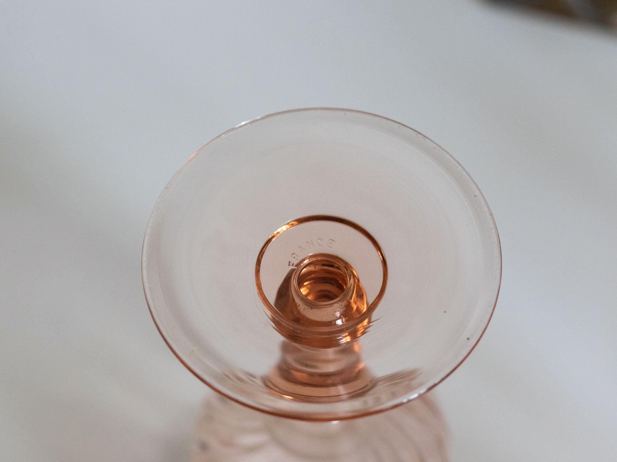 Set of 5 vintage Arcoroc Rosaline foot glasses