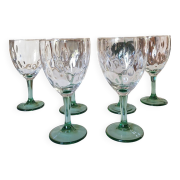 6 large stemmed glasses
