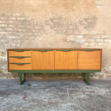 Scandinavian teak sideboard 3 drawers, 3 swing doors