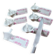 Set of 6 vintage porcelain knife rests with name markers, basket shape.