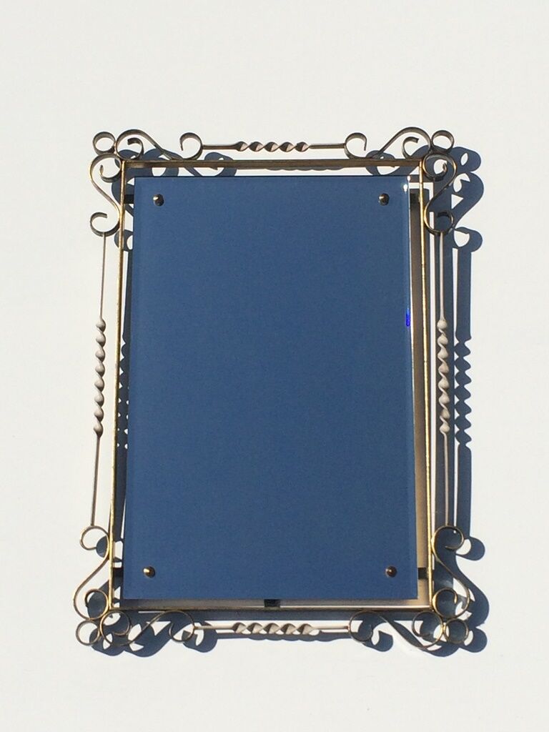 Miroir fer forgé " Hollywood Regency " 52 x 73 vintage 50s