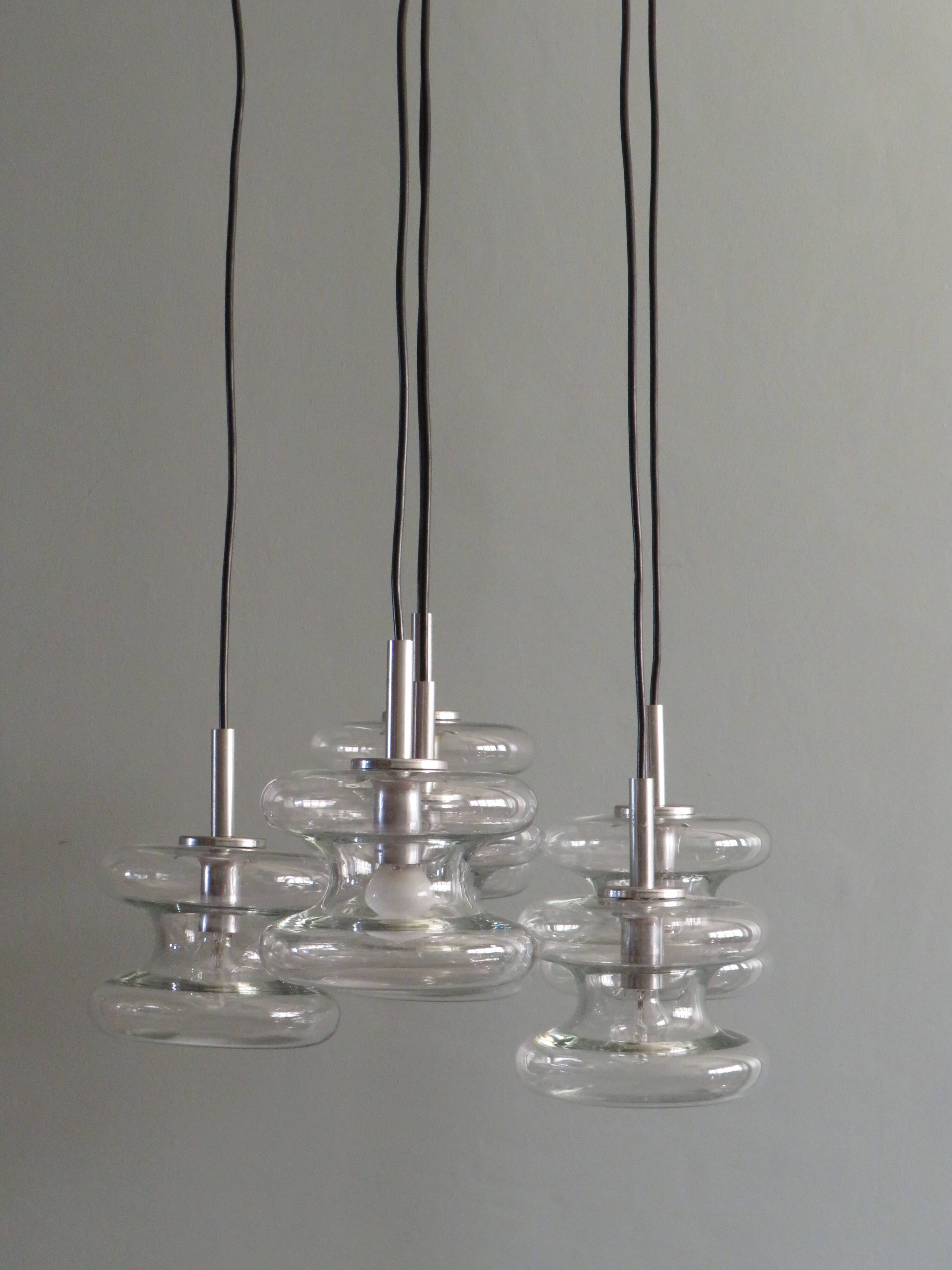 Lustre waterfall, Doria Leuchten Germany of the 1960s.