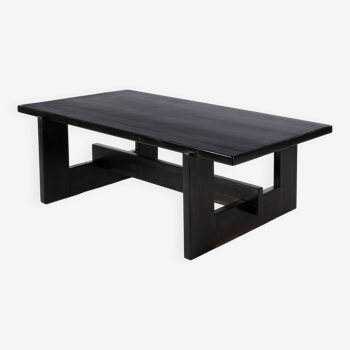 table basse en pin massif lasuré noir