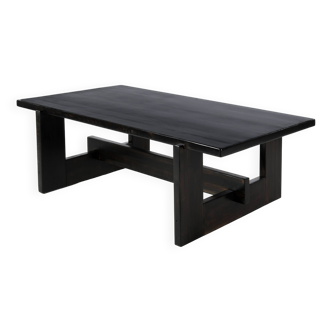 coffee table in black lacquered solid pine