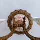 Pair of brass and porcelain wall lights
