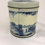 Old box in lithographed sheet metal