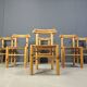 Vintage pine wood dining chairs - 1980s - set of 6