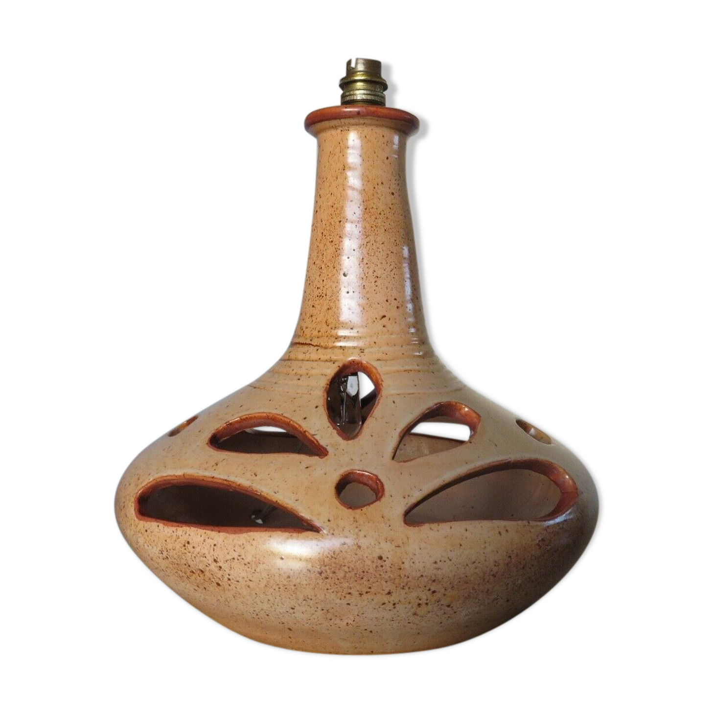 Ceramic lamp foot signed double lighting 50 60 years