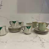 Ensemble de tasses et sous-tasses Art déco