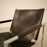"SZ02" black leather armchair by Martin Visser for Spectrum 90's