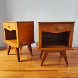 Paire de tables de chevets vintage 1950
