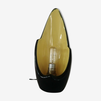 Black and yellow ceramic lamp 1950