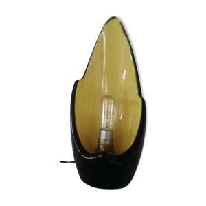 Lampe en céramique noire et jaune