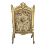 Écran de cheminée pare feux d'époque Louis XVI 18éme en bois dorée
