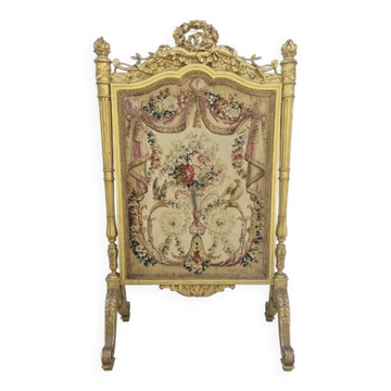 Louis XVI period 18th century fireplace screen in gilded wood
