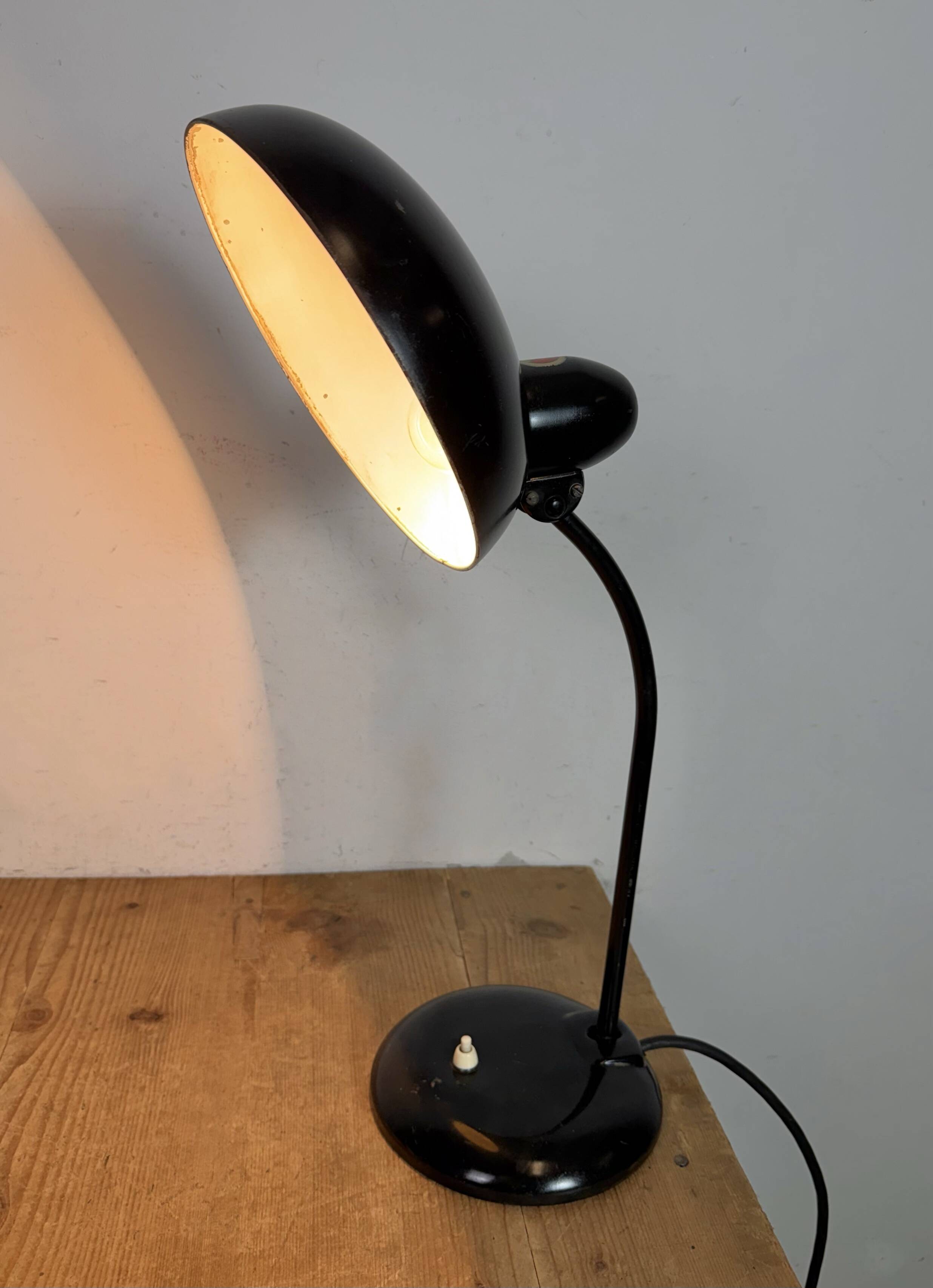 Black Industrial Bauhaus Table Lamp from Escolux, 1930s