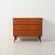 Scandinavian teak and mahogany chest with brass accents