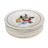 Set de 10 assiettes plates Sarreguemines, modèle Chatenois