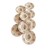 9 dessert plates “Réverbère fin” KG Lunéville
